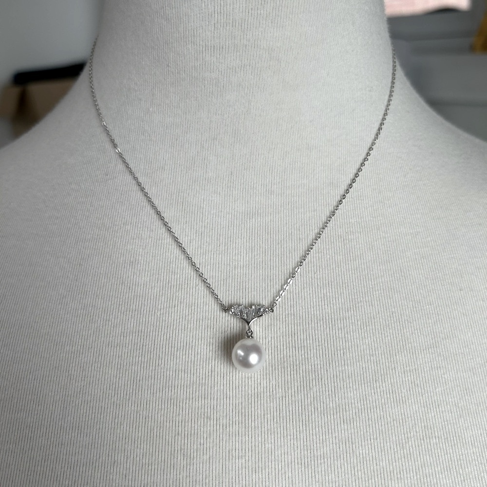 925 sterling silver drop fresh water pearl pendant necklace